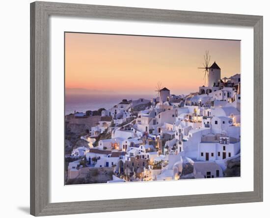 Greece, Cyclades, Santorini, Oia Town and Santorini Caldera-Michele Falzone-Framed Photographic Print