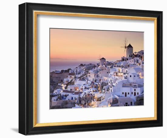 Greece, Cyclades, Santorini, Oia Town and Santorini Caldera-Michele Falzone-Framed Photographic Print