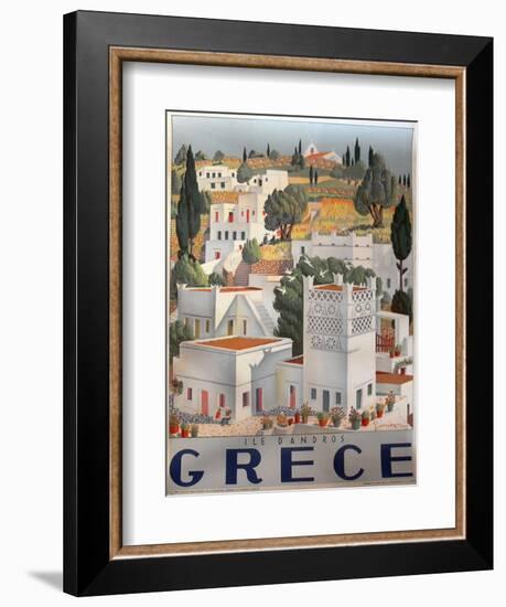 Greece Dandros travel poster-null-Framed Giclee Print