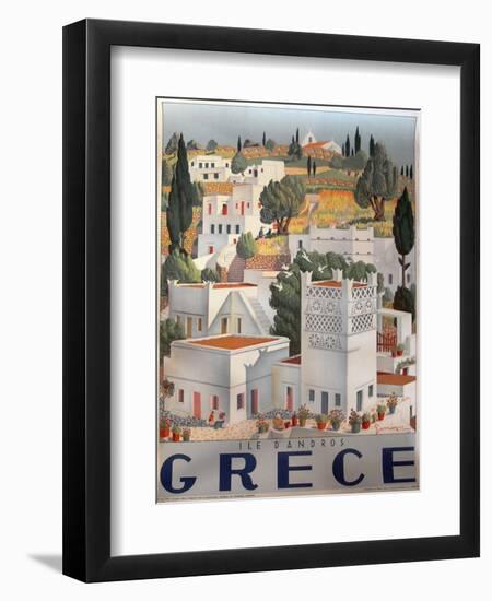 Greece Dandros travel poster-null-Framed Giclee Print