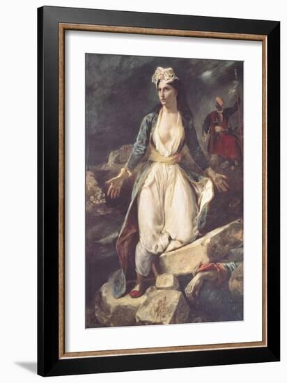 Greece Expiring on the Ruins of Missolonghi, 1826-Eugene Delacroix-Framed Giclee Print