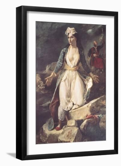 Greece Expiring on the Ruins of Missolonghi, 1826-Eugene Delacroix-Framed Giclee Print