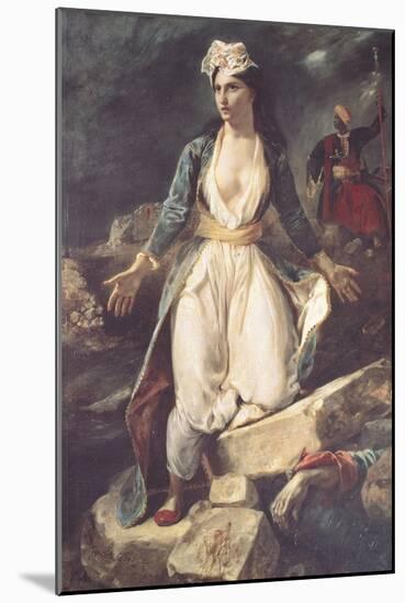 Greece Expiring on the Ruins of Missolonghi, 1826-Eugene Delacroix-Mounted Giclee Print