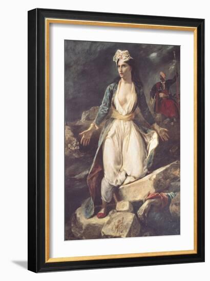 Greece Expiring on the Ruins of Missolonghi, 1826-Eugene Delacroix-Framed Giclee Print