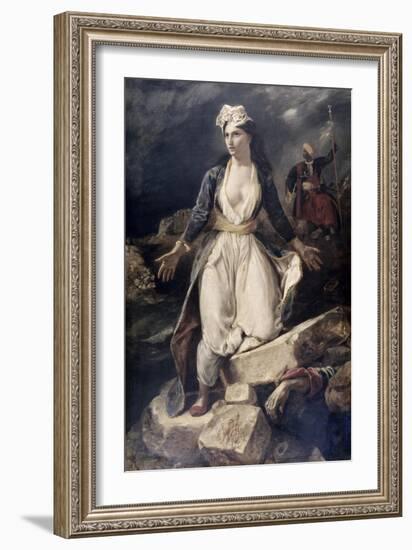 Greece Expiring-Eugene Delacroix-Framed Giclee Print