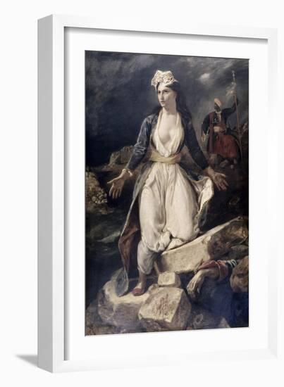 Greece Expiring-Eugene Delacroix-Framed Giclee Print