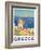 Greece - Island of Mykonos, Vintage Travel Poster 1949-Pacifica Island Art-Framed Art Print