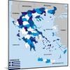 Greece Map-tony4urban-Mounted Art Print