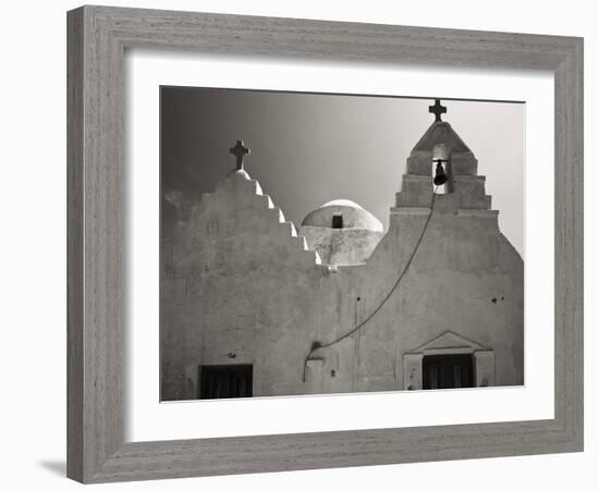 Greece, Mykonos. Church Steeples and Crosses-Bill Young-Framed Photographic Print