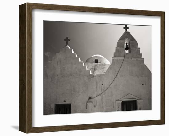 Greece, Mykonos. Church Steeples and Crosses-Bill Young-Framed Photographic Print