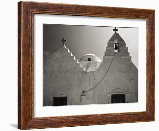 Greece, Mykonos. Church Steeples and Crosses-Bill Young-Framed Photographic Print