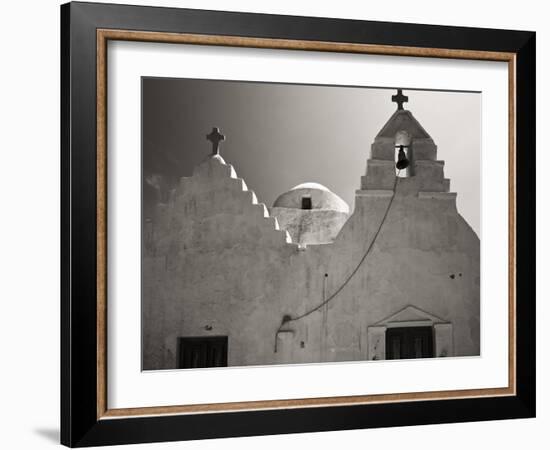 Greece, Mykonos. Church Steeples and Crosses-Bill Young-Framed Photographic Print