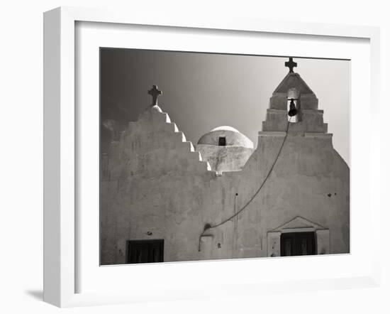 Greece, Mykonos. Church Steeples and Crosses-Bill Young-Framed Photographic Print
