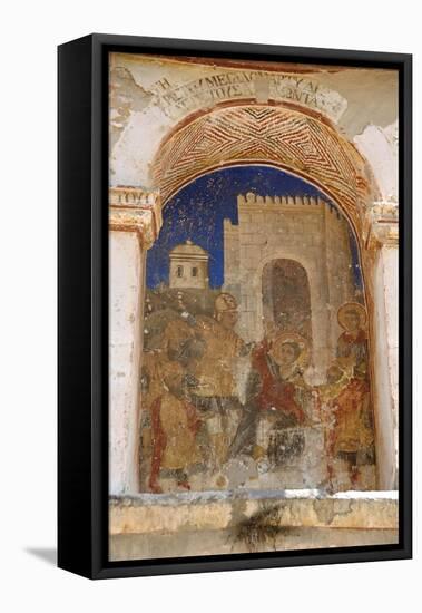 Greece. Mystras. Metropolitan Church of Saint Demetrius (Agios Dimitrios). Painting Murals. Scene…-null-Framed Premier Image Canvas
