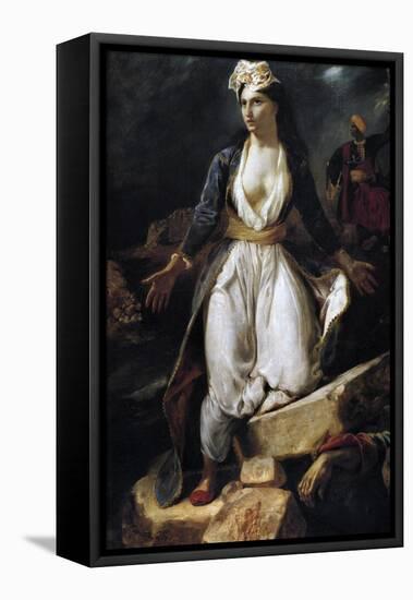 Greece on the Ruins of Missolonghi, 1826-Eugene Delacroix-Framed Premier Image Canvas