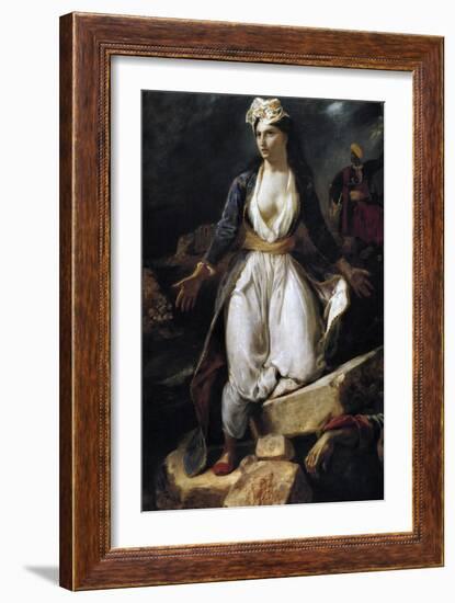 Greece on the Ruins of Missolonghi, 1826-Eugene Delacroix-Framed Giclee Print