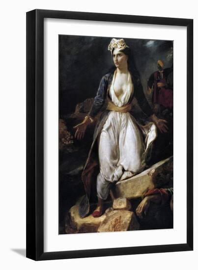 Greece on the Ruins of Missolonghi, 1826-Eugene Delacroix-Framed Giclee Print