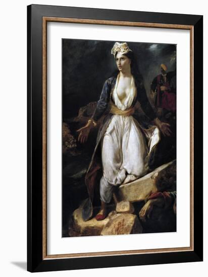 Greece on the Ruins of Missolonghi, 1826-Eugene Delacroix-Framed Giclee Print