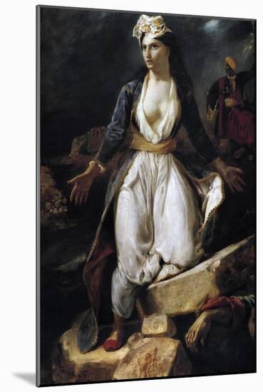 Greece on the Ruins of Missolonghi, 1826-Eugene Delacroix-Mounted Giclee Print