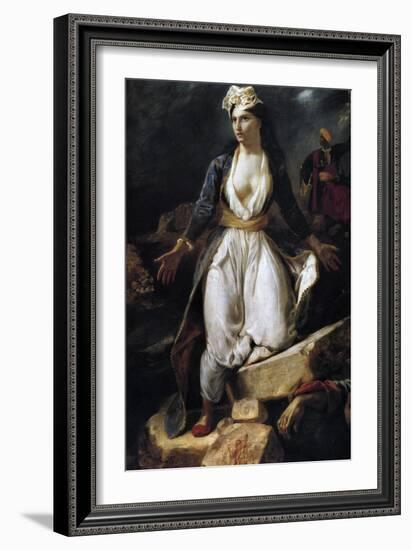 Greece on the Ruins of Missolonghi, 1826-Eugene Delacroix-Framed Giclee Print