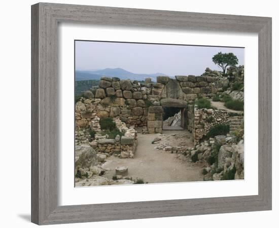 Greece, Peloponnese, Archaeological Site of Mycenae, Lion Gate, Interior-null-Framed Giclee Print