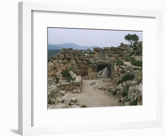 Greece, Peloponnese, Archaeological Site of Mycenae, Lion Gate, Interior-null-Framed Giclee Print