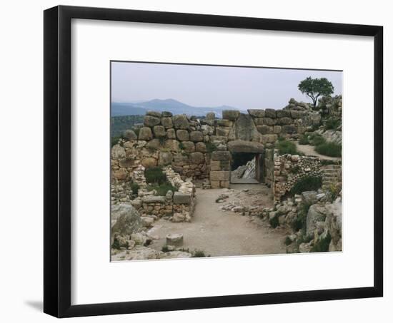 Greece, Peloponnese, Archaeological Site of Mycenae, Lion Gate, Interior-null-Framed Giclee Print