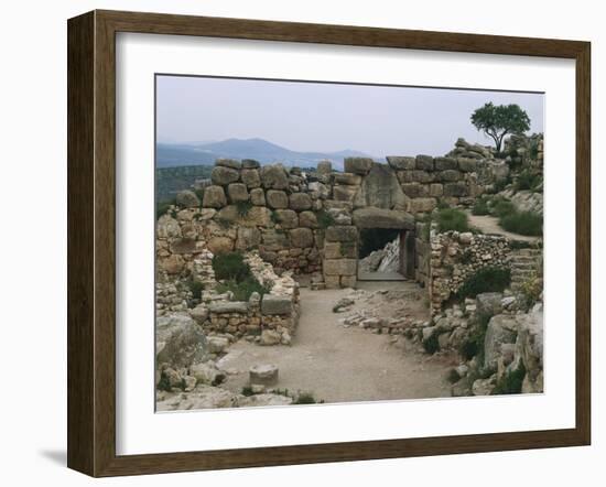 Greece, Peloponnese, Archaeological Site of Mycenae, Lion Gate, Interior-null-Framed Giclee Print