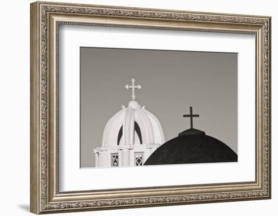 Greece, Santorini. Church Steeples and Crosses-Bill Young-Framed Photographic Print