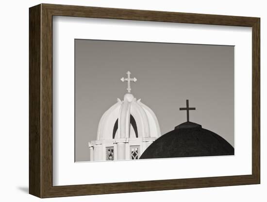 Greece, Santorini. Church Steeples and Crosses-Bill Young-Framed Photographic Print