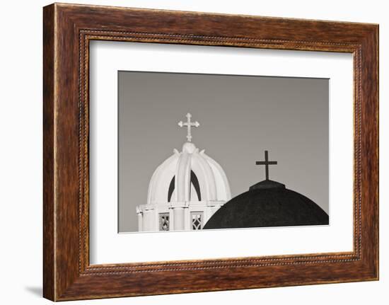Greece, Santorini. Church Steeples and Crosses-Bill Young-Framed Photographic Print