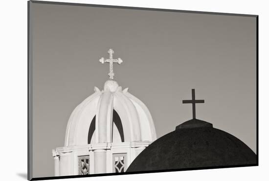 Greece, Santorini. Church Steeples and Crosses-Bill Young-Mounted Photographic Print