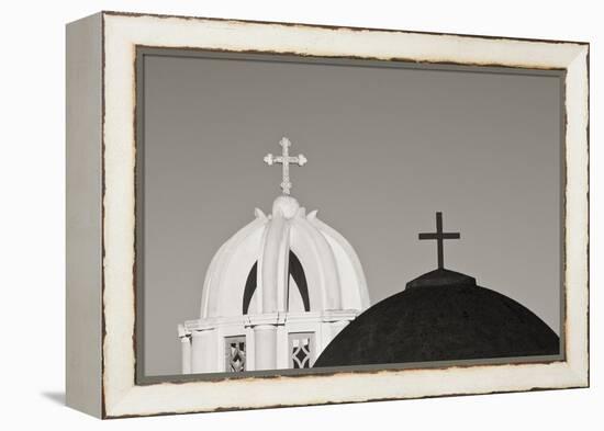 Greece, Santorini. Church Steeples and Crosses-Bill Young-Framed Premier Image Canvas