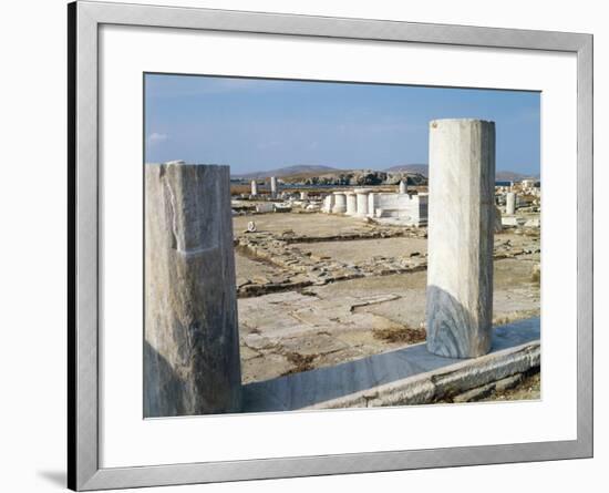 Greece, Southern Aegean, Cyclades Islands, Delos, Agora-null-Framed Giclee Print