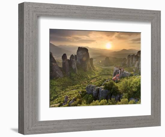 Greece, Thessaly, Meteora, Holy Monastery of Rousanou-Michele Falzone-Framed Photographic Print