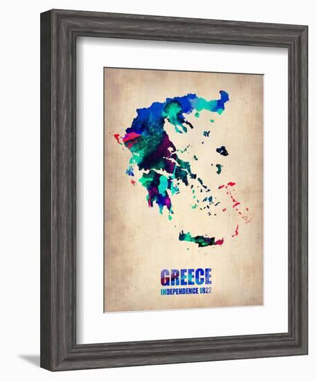 Greece Watercolor Poster-NaxArt-Framed Art Print