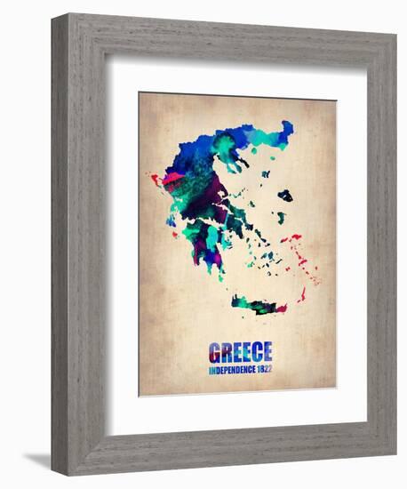 Greece Watercolor Poster-NaxArt-Framed Art Print