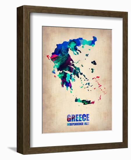 Greece Watercolor Poster-NaxArt-Framed Art Print