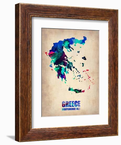 Greece Watercolor Poster-NaxArt-Framed Art Print