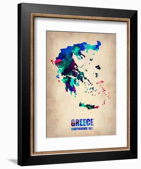 Greece Watercolor Poster-NaxArt-Framed Art Print