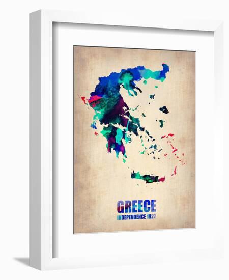 Greece Watercolor Poster-NaxArt-Framed Art Print