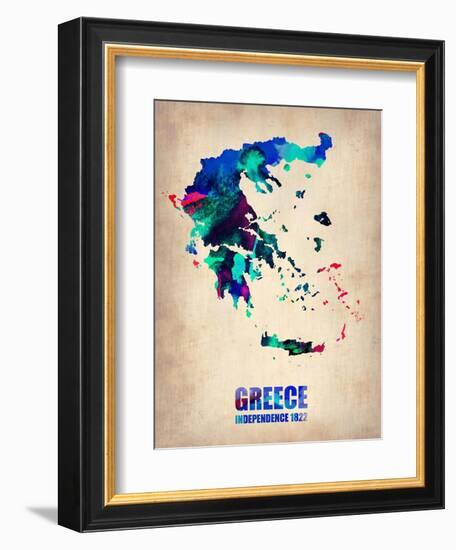 Greece Watercolor Poster-NaxArt-Framed Art Print