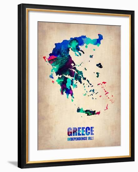 Greece Watercolor Poster-NaxArt-Framed Art Print