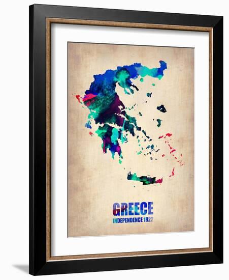 Greece Watercolor Poster-NaxArt-Framed Art Print