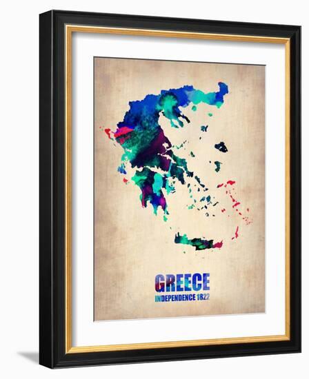 Greece Watercolor Poster-NaxArt-Framed Art Print