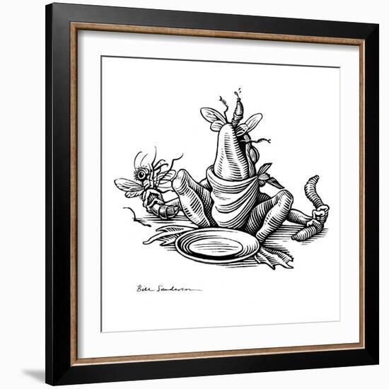 Greedy Frog, Conceptual Artwork-Bill Sanderson-Framed Photographic Print