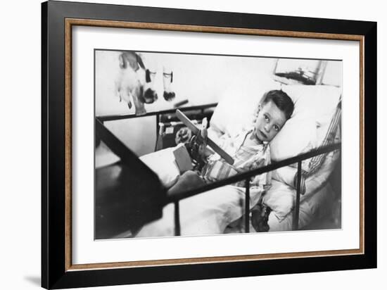 Greek Boy from Pylos Being Nursed in the Sick Bay of the British Battleship HMS Malaya, 1938-null-Framed Giclee Print