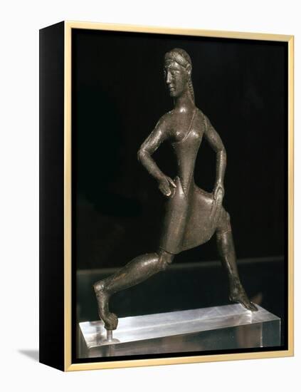 Greek bronze of a girl runner, 6th century BC-Unknown-Framed Premier Image Canvas