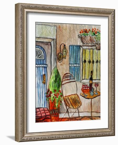 Greek Caf? II-Danielle Harrington-Framed Art Print