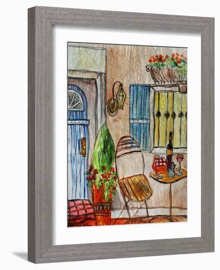 Greek Caf? II-Danielle Harrington-Framed Art Print